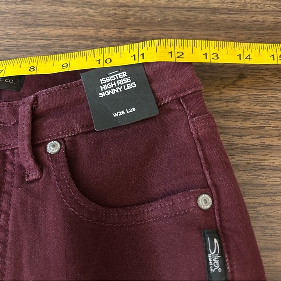 NWT Silver ISBISTER HIGH RISE SKINNY LEG Women's Burgundy Jeans 26x29 - Picture 8 of 11